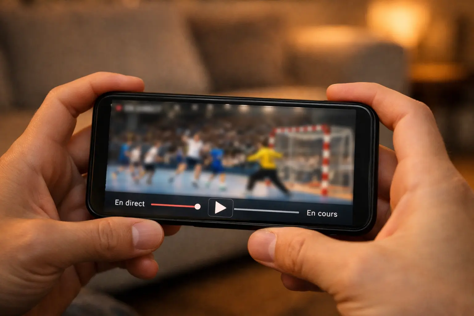 Application mobile diffusant un match de handball en direct